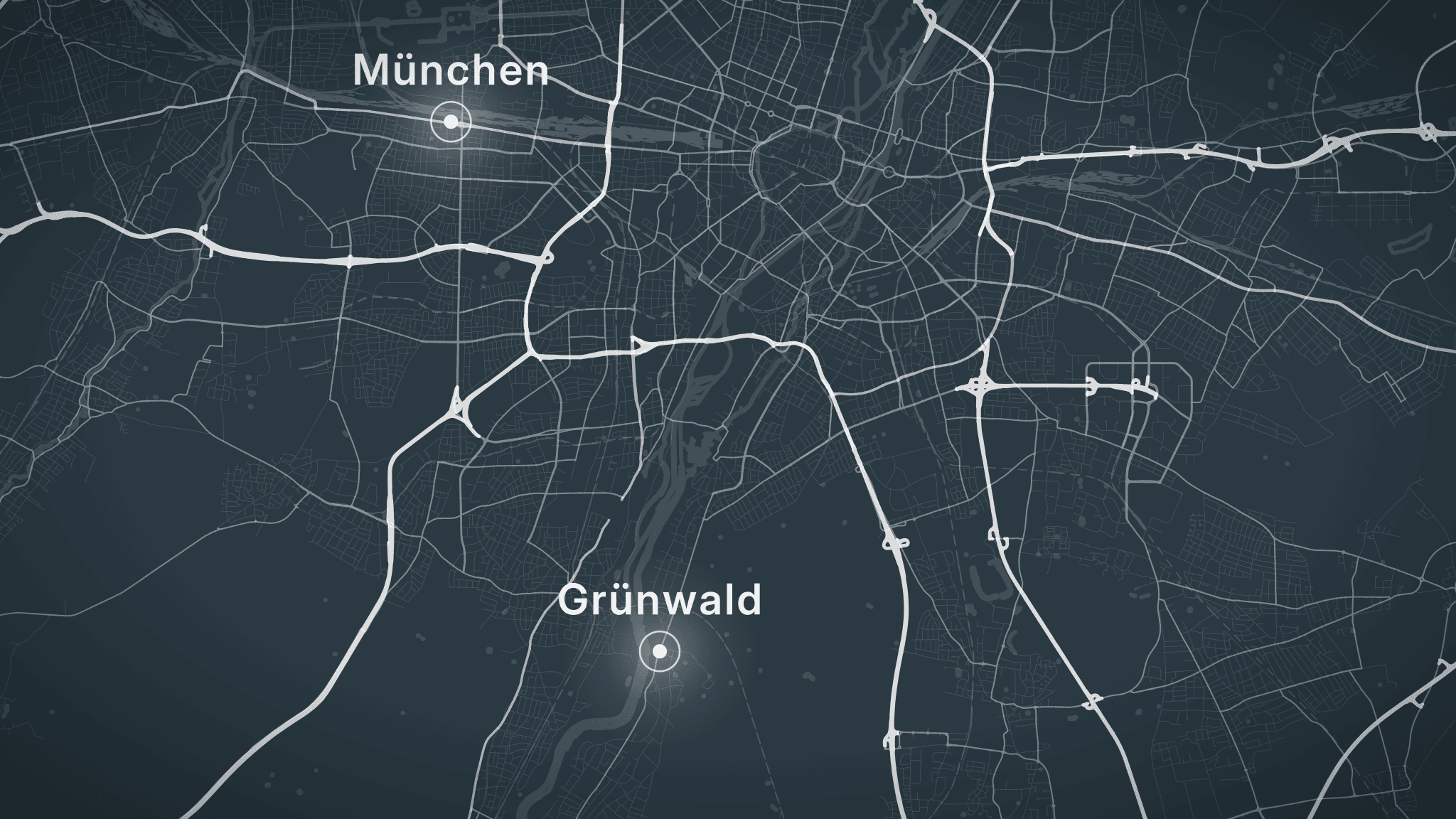 Karte von München mit den DigiQon Standorten in Grünwald und München